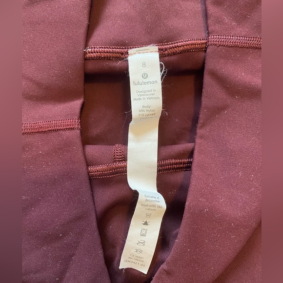 Lululemon Wunder Under Cassis Maroon Leggings - Picture 7 of 7